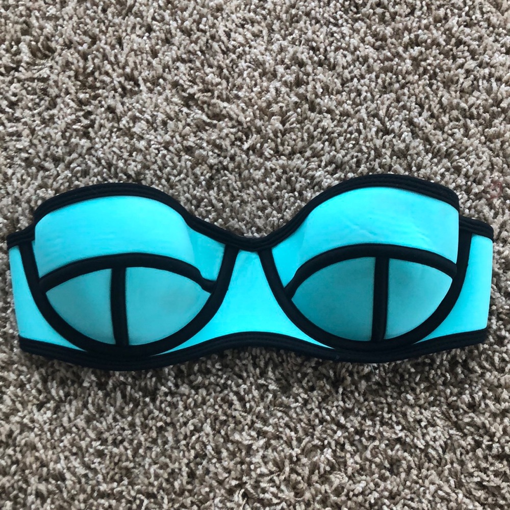 Teal Bandeau bikini top